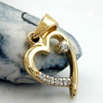 Anhänger Herz mit Zirkonias 375 Gelbgold