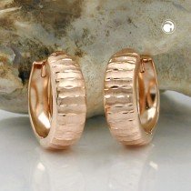 Creolen Ohrringe matt-glänzend 375 Rotgold