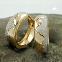 Creolen Ohrringe bicolor matt-glänzend 375 Gold