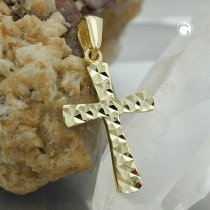 Anhänger Kreuz diamantiert 375 Gold