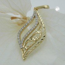 Anhänger filigran Zirkonias 375 Gold