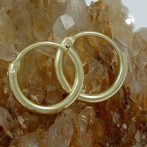 Creolen Ohrringe 11mm glänzend 333 Gelbgold