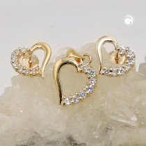 Set Ohrstecker Anhänger 375 Gold