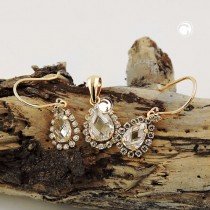 Set Ohrhaken Anhänger 375 Gold