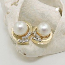 Ohrstecker Perle mit Zirkonias 375 Gold