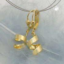 Ohrring kurze Spirale mattiert 333 Gelbgold