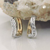 Creolen Ohrringe bicolor Zirkonias 375 Gold