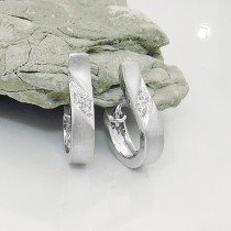Creolen Ohrringe Zirkonia 375 Weißgold