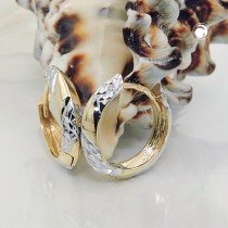 Creolen Ohrringe bicolor diamantiert 375 Gold