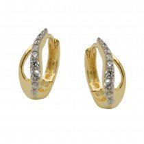 Creolen Klappscharnier Tropfenform mit Zirkonias 375 Gold