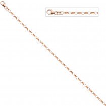 Ankerkette 925 Silber rotgold vergoldet 2,4mm 45cm Halskette Kette Karabiner