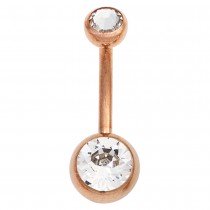 Bauchnabel Piercing Edelstahl rotgold vergoldet mit SWAROVSKI® ELEMENTS