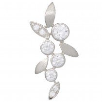 Anhänger 925 Sterling Silber rhodiniert mattiert mit Zirkonia