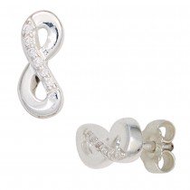 Ohrstecker Unendlichkeit 925 Sterling Silber rhodiniert mit Zirkonia Ohrringe