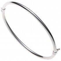 Armreif Armband oval 585 Weißgold Goldarmreif Goldarmreif Steckverschluss
