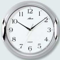 Wanduhr Quarz analog silbern rund leise ohne Ticken 30cm