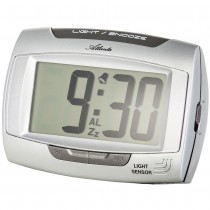 Wecker Quarz digital silbern mit Licht Snooze Digitalwecker