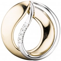 Anhänger 585 Gelbgold Weißgold bicolor 5 Diamanten Brillanten Goldanhäger