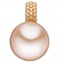 Anhänger 585 Rotgold 1 rosa Süßwasser-Perle Goldanhänger Perlenanhänger