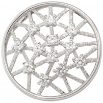 Anhänger rund 333 Gold Weißgold mattiert 12 Zirkonia Goldanhänger