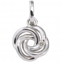 Anhänger verschlungen 585 Weißgold 1 Diamant Brillant Diamantanhänger