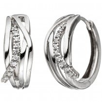 Creolen 333 Gold Weißgold mit Zirkonia Ohrringe Goldohrringe Goldcreolen