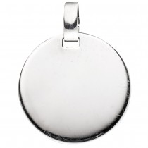 Anhänger Gravur Gravurplatte rund 925 Sterling Silber rhodiniert