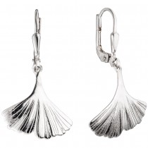 Boutons Gingko Ginko 925 Sterling Silber rhodiniert Ohrringe Ohrhänger
