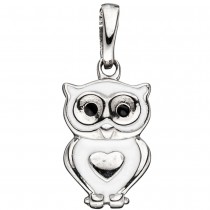Kinder Anhänger Eule 925 Sterling Silber mit Lackeinlage Kinderanhänger