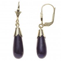 Boutons Tropfen 333 Gelbgold 2 Lapislazuli blau Ohrringe Ohrhänger