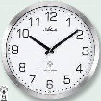 Funkwanduhr analog silbern matt mattiert