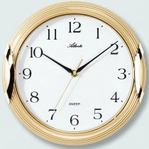 Wanduhr Quarz analog golden rund leise ohne Ticken