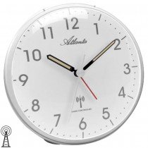 Wecker Funk Funkwecker silbern Licht Snooze leise ohne Ticken