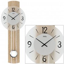Wanduhr Quarz mit Pendel Holz Sonoma Optik Pendeluhr