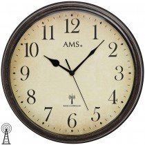 Funkwanduhr analog rund antik vintage retro mit Glas