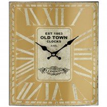 Wanduhr Quarz analog cremefarben eckig vintage antik retro shabby