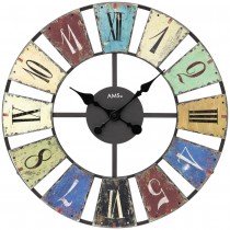 Wanduhr Quarz analog rund vintage antik retro shabby 50cm