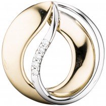 Anhänger 585 Gelbgold Weißgold bicolor 5 Diamanten Brillanten Goldanhäger