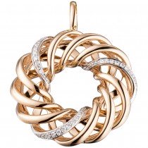 Anhänger verschlungen 585 Rotgold 30 Diamanten Brillanten Diamantanhänger