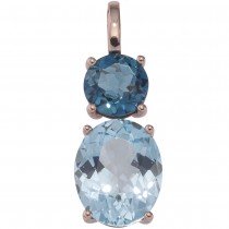Anhänger 585 Rotgold 1 Blautopas London blue blau Goldanhänger