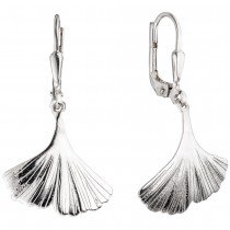 Boutons Gingko Ginko 925 Sterling Silber rhodiniert Ohrringe Ohrhänger