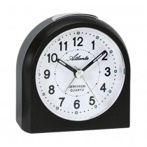 Wecker Quarz analog schwarz leise ohne Ticken mit Licht Snooze