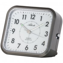 Wecker Quarz anthrazit grau leise ohne Ticken mit Licht Snooze