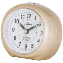 Wecker Quarz analog golden leise ohne Ticken mit Licht Snooze