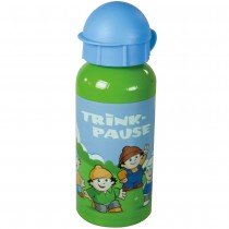 MAINZELMAENNCHEN Kinder Trinkflasche aus Aluminium grün blau mit 400 ml