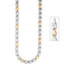 Collier / Halskette aus Edelstahl gold farben beschichtet bicolor 45cm Kette