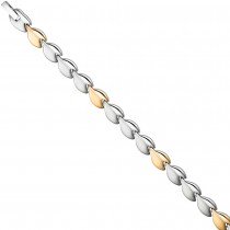 Armband Edelstahl mattiert mit gold farbener Beschichtung bicolor 20cm