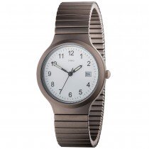 JOBO Herren Armbanduhr Quarz Analog Titan Flexband Datum Herrenuhr