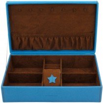 Schmuckkoffer BACCARA blau Uhrenfach
