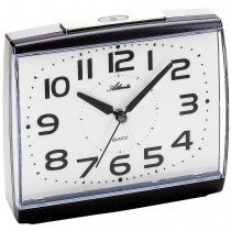 Wecker Quarz analog anthrazit/silber leise ohne Ticken mit Licht Snooze